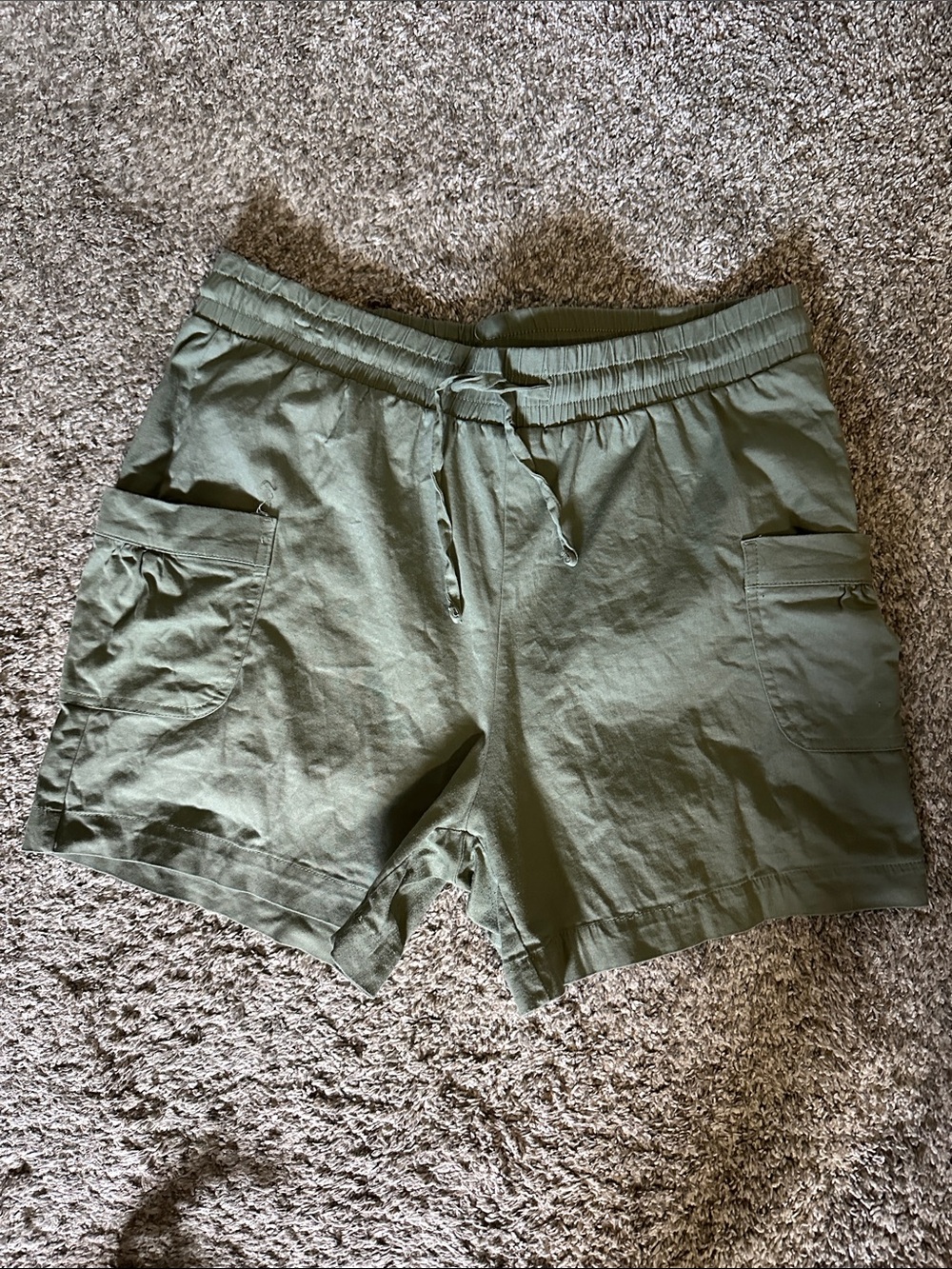 Royalty For Me Olive Green Cargo Drawstring Shorts